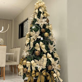 Árvore de Natal Com Decorações Douradas Inclusas - 1,90m
