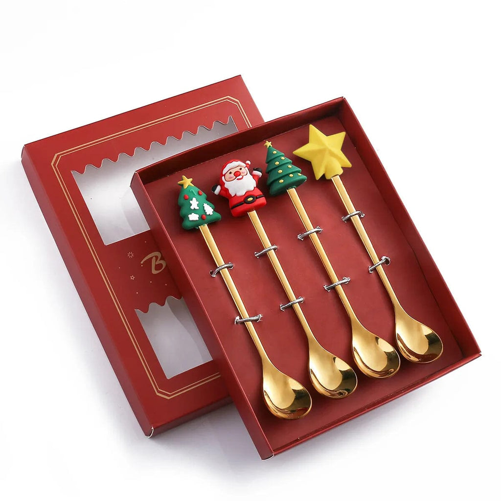 Jogo de Talheres para Sobremesa Decoração de Natal