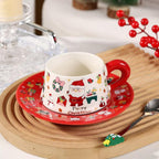 Caneca Casal Natalino com Colher Decorada