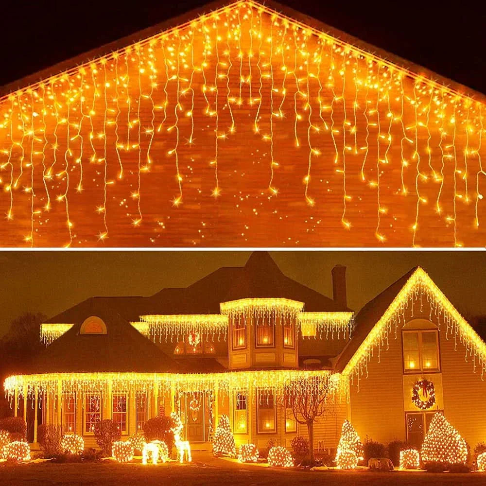 Cortina de Luzes LED Natalinas – Encanto e Magia para sua Casa