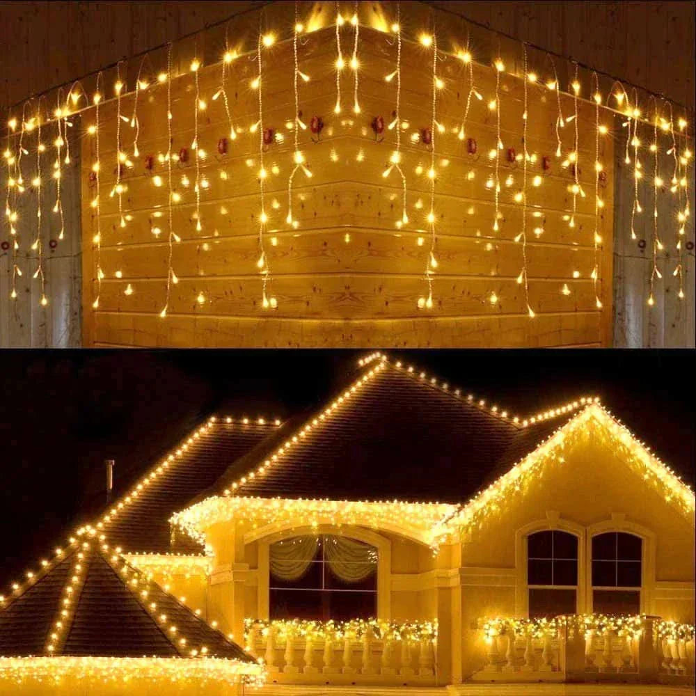 Cortina de Luzes LED Natalinas – Encanto e Magia para sua Casa