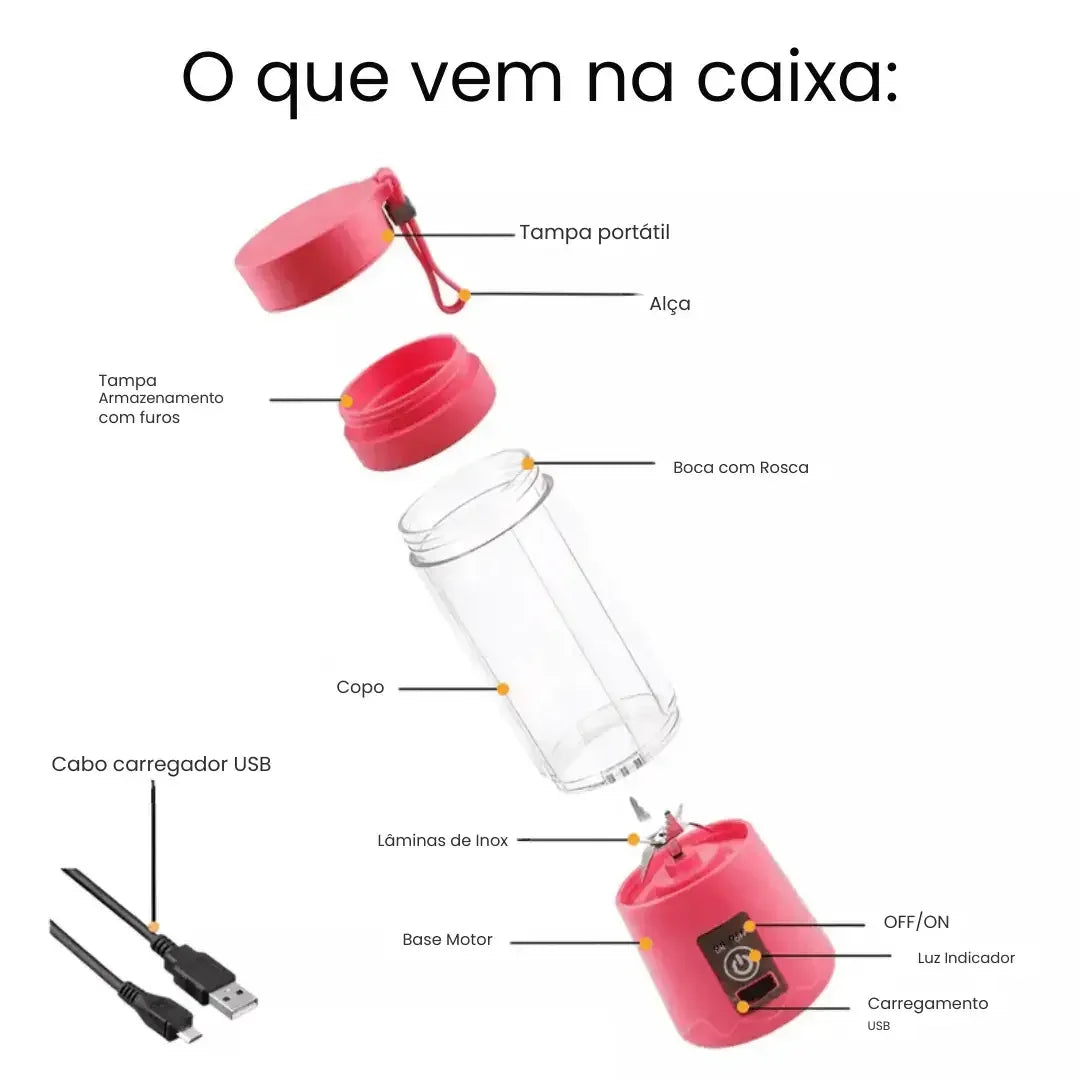 Mini Liquidificador Portátil USB Recarregável - Modern Casa