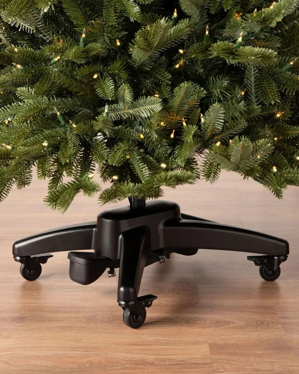 Árvore de Natal Verde Premium com Galhos Articulados, Suporte Metálico com Rodinhas e Micro LEDs Embutidos