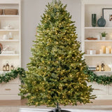 Árvore de Natal Verde Premium com Galhos Articulados, Suporte Metálico com Rodinhas e Micro LEDs Embutidos
