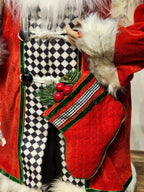 PAPAI NOEL EM PÉ VERMELHO, BRANCO E PRETO 80CM